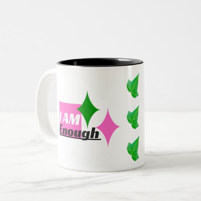I AM Enough Two-Tone Ivy Mug (Front Left)