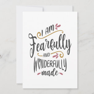 I am Fearfully and Wonderfully Made - Christian Thank You Card
