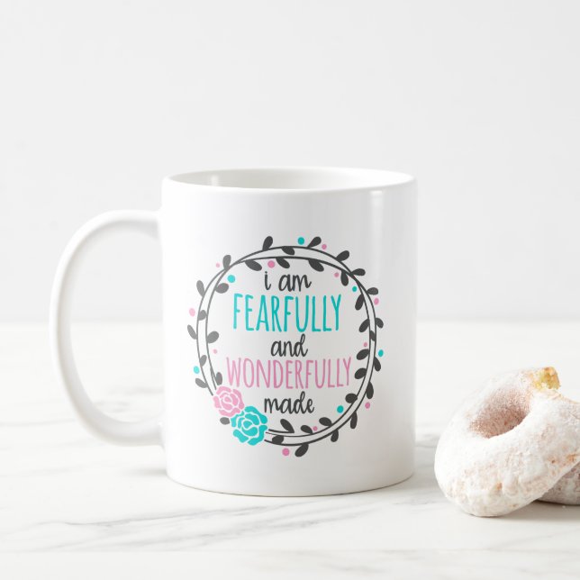 I Am Fearfully and Wonderfully Made Coffee Mug (With Donut)