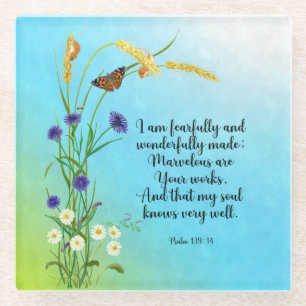 I am fearfully and wonderfully made glass coaster