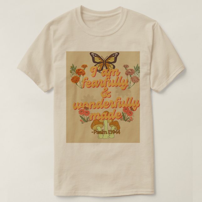I am fearfully and wonderfully made retro tee  (Design Front)