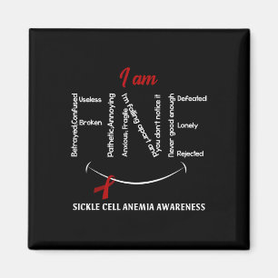 I Am Fine Sickle Cell Anemia Awareness Ribbon Burg Magnet