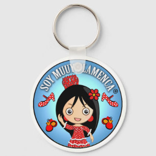 I am Flamenco Muuy: Colored person and Red Gypsy S Keychain