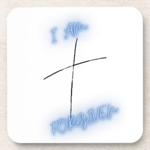 I am Forgiven Blue Cross Coaster