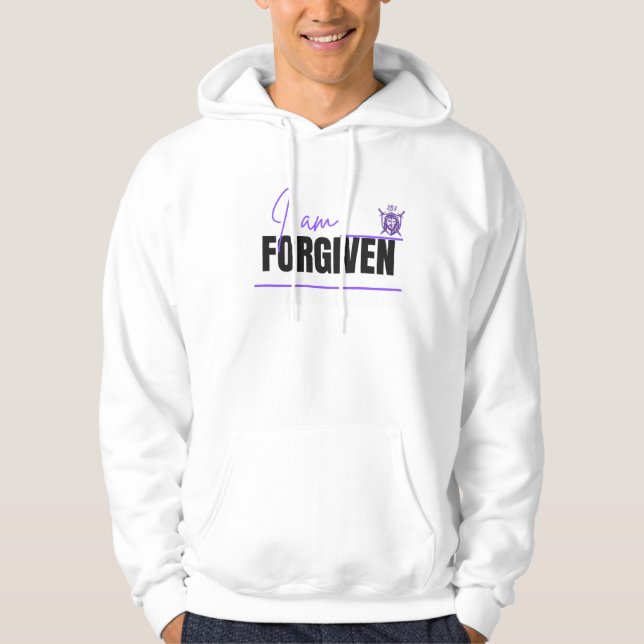 I Am Forgiven Christian Men’s Pullover Hoodie  (Front)