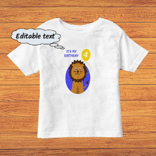 I am four smiling lion toddler t-shirt