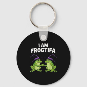 I Am Frogtifa Funny Frog Witch Hat Halloween  Keychain