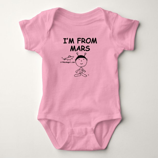 I Am From Mars Baby Bodysuit (Front)