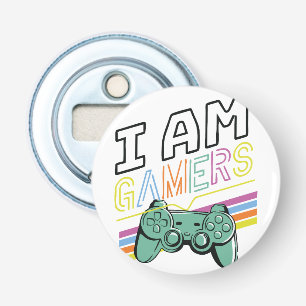 I Am Gamers – Retro Neon Gaming Design Bottle Opener