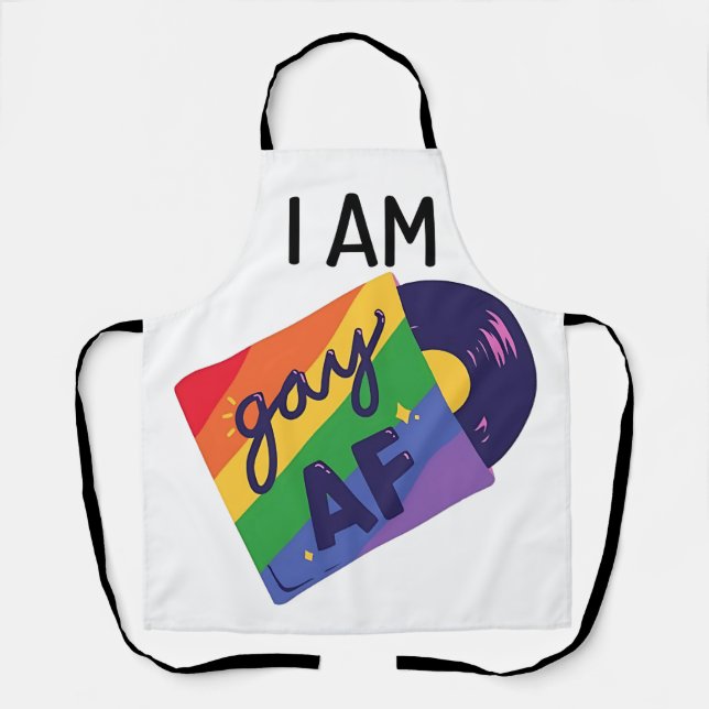 I Am Gay AF Funny LGBT Pride Month  Apron (Front)