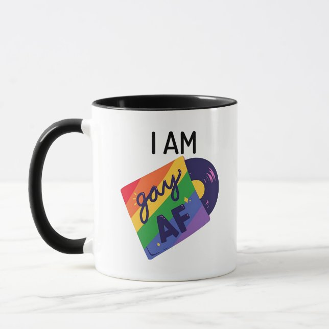 I Am Gay AF Funny LGBT Pride Month  Mug (Left)