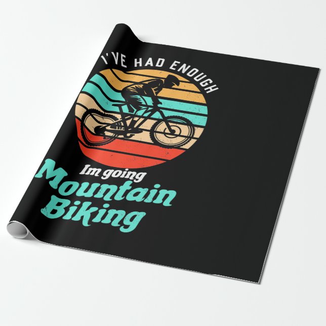 I Am Going Mountain Biking Wrapping Paper (Unrolled)