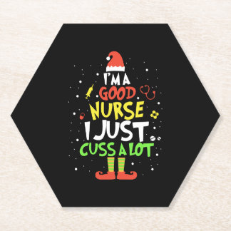 i am good nurse i just cuss a lot tree nurse paper coaster