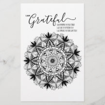 I AM Grateful Affirmation and Intention Mandala