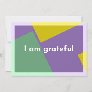 "I am grateful" Thank You Card