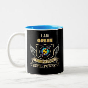 I Am GREEN What's Your Superpower Two-Tone Coffee Mug