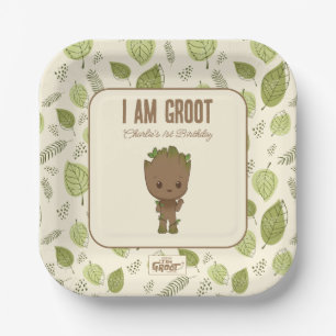 I am Groot   1st Birthday Paper Plate