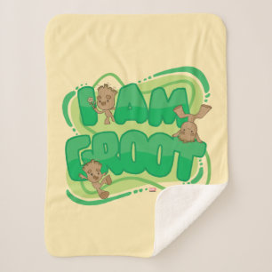 I Am Groot Character Art Text Sherpa Blanket