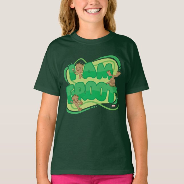 I Am Groot Character Art Text T-Shirt (Front)