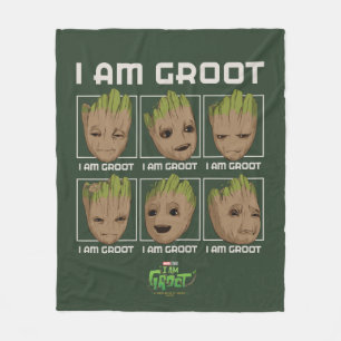 I Am Groot Moods Fleece Blanket