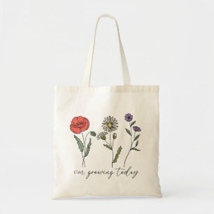 I Am Growing Today Vintage Wildflower Tote Bag