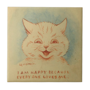 I Am Happy Because Everyone Loves Me (Cute Kitten) Tile