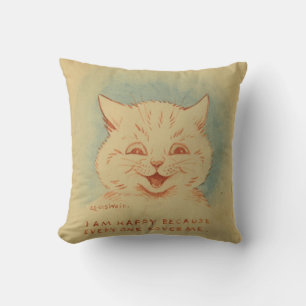 I Am Happy Because Everyone Loves Me (Ginger Cat) Throw Pillow