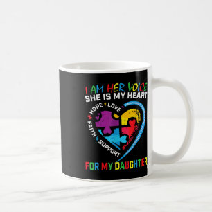 I Am Her Voice Daughter Autism Awareness Mom Dad P Coffee Mug
