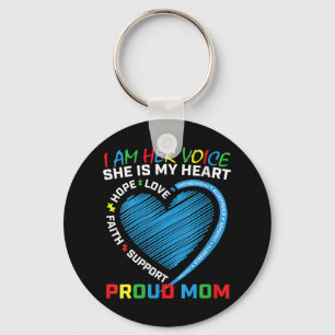 I am her voice she is my heart Autism awareness cl Keychain