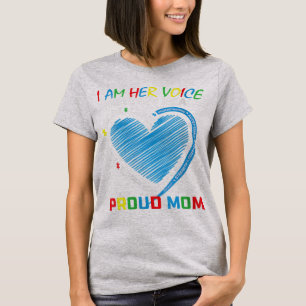 I am her voice she is my heart Autism awareness cl T-Shirt