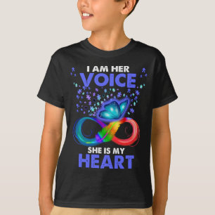 I Am Her Voice She Is My Heart Autism Awareness T-Shirt
