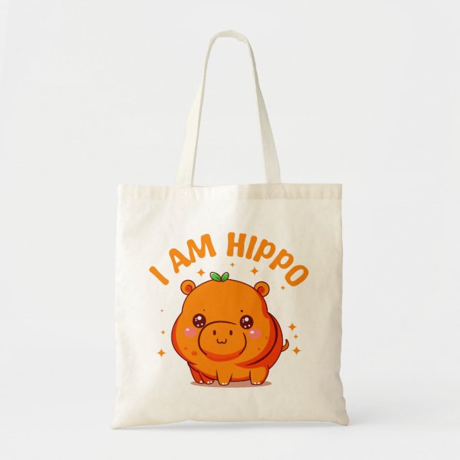I am Hippo - Funny Hippo Tote Bag (Front)