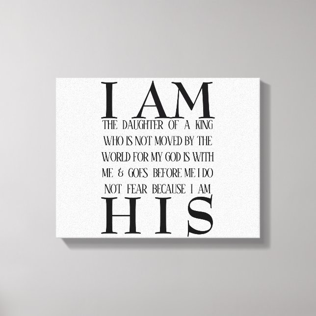 I Am His custom canvas (Front)