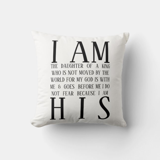 I Am His custom pillow (Front)