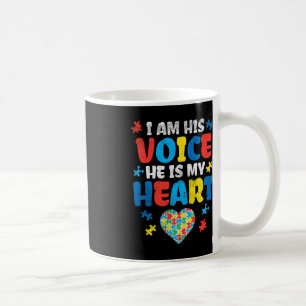 I Am His Voice He Is My Heart Autism Awareness ASL Coffee Mug