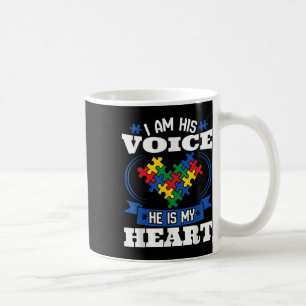 I Am His Voice He Is My Heart Autism Awareness Coffee Mug