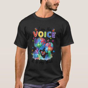 I Am His Voice He is My Heart Autism Awareness Mom T-Shirt