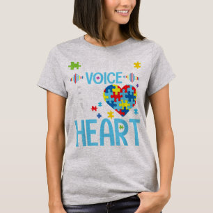 I Am His Voice He Is My Heart , Autism Awareness P T-Shirt