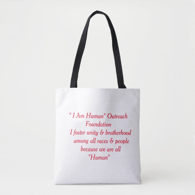 "I Am Human" Tote bag (Front)