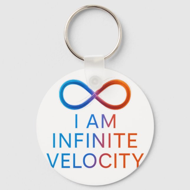 I AM Infinite Velocity – Quantum Energy Design Keychain (Front)