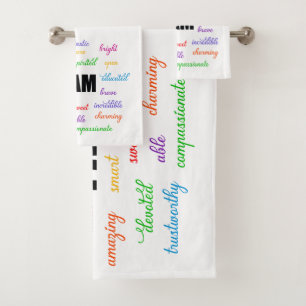 I Am Inspiration, Positive, Religious, Christian Bath Towel Set