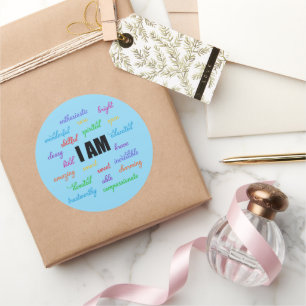 I Am Inspiration, Positive, Religious, Christian Classic Round Sticker