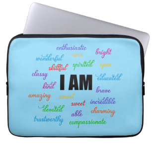 I Am Inspiration, Positive, Religious, Christian Laptop Sleeve
