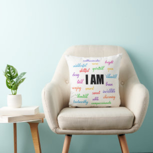 I Am Inspiration, Positive, Religious, Christian Throw Pillow