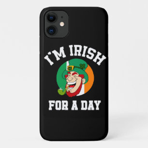 I am Irish for a day Saint Patricks day shamrock iPhone 11 Case