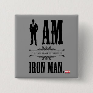 I Am Iron Man 2 Inch Square Button