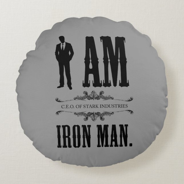 I Am Iron Man Round Pillow (Front)