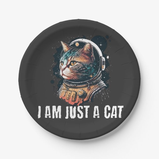 I Am Just a Cat Paper Plate (Front)