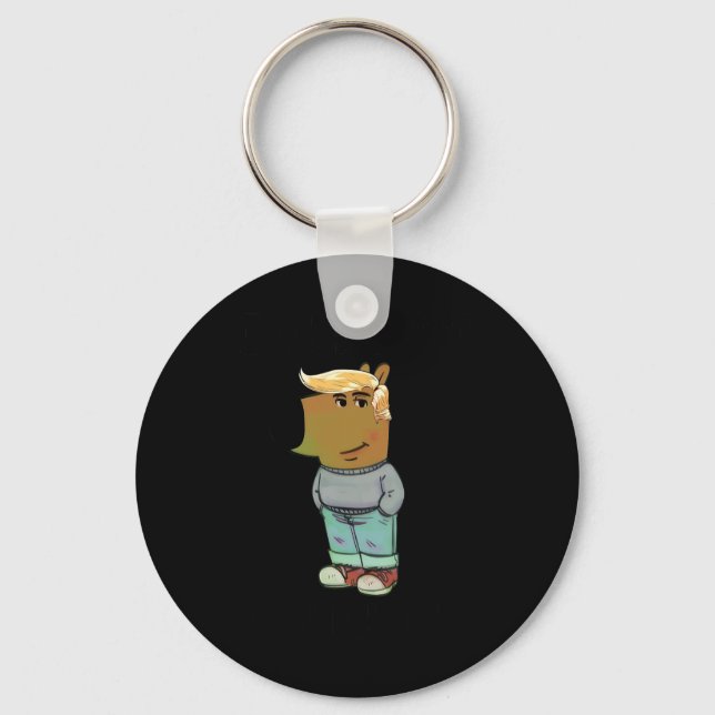 I Am Just A Chill Guy Trump Hairstyle Dog  Keychain (Front)