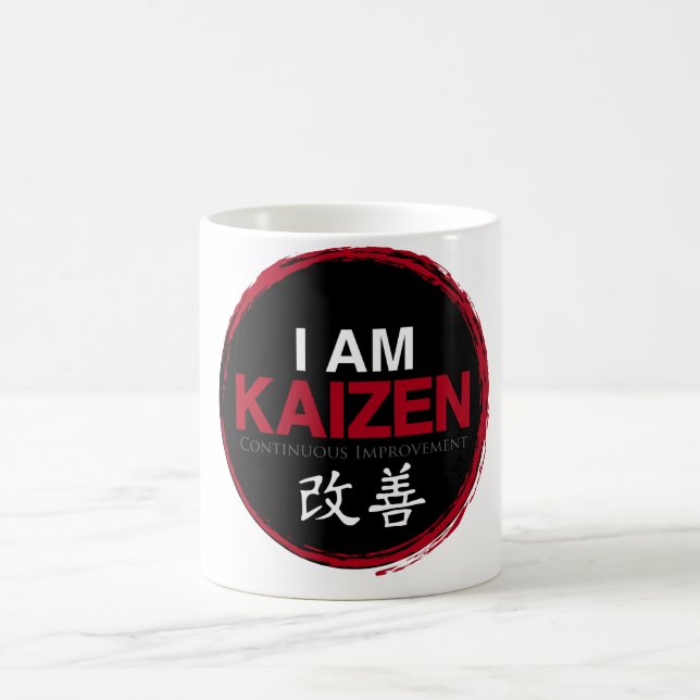 I Am Kaizen Logo - Continuous Improvement Coffee Mug (Center)